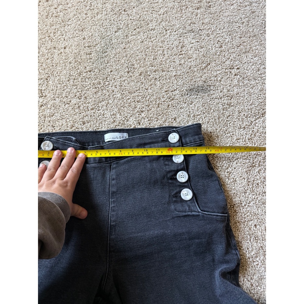 LOFT Womens Sailor Wide Leg Jeans Washed Black High Waist Cropped Size 30/10 - Picture 7 of 10